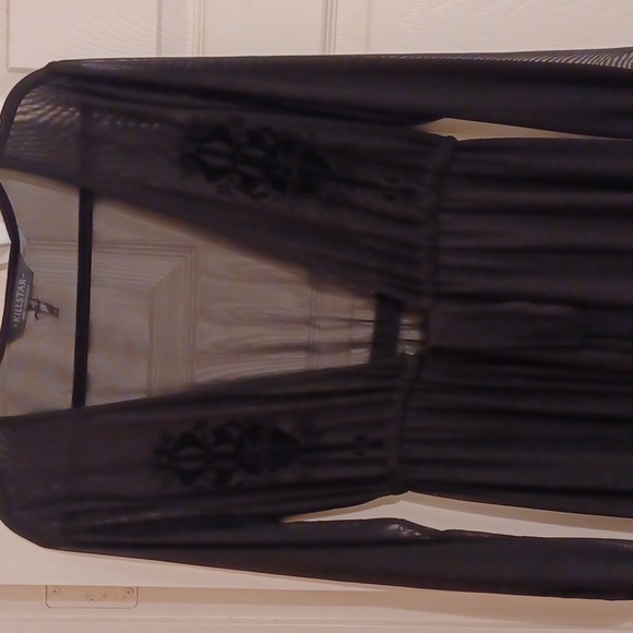 KILLSTAR WIDOWS TEARS ROBE XXL SHEER MESH DRAWSTRING WAIST SACRED HEART ON CHEST - Picture 10 of 17